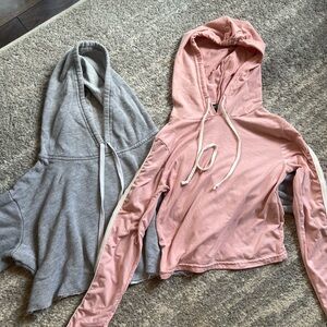 2 cropped hoodies